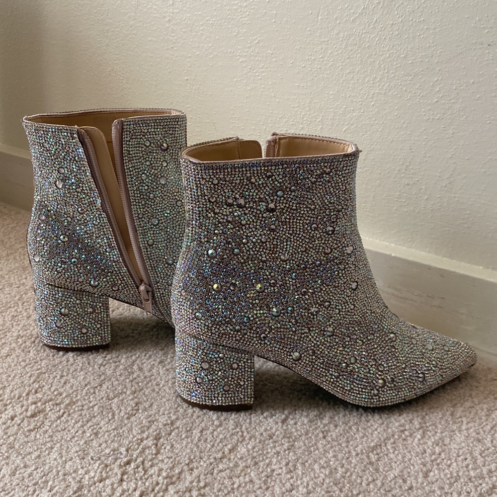 Betsey Johnson Cady Rhinestones Blinged out boots - Picture 3 of 9